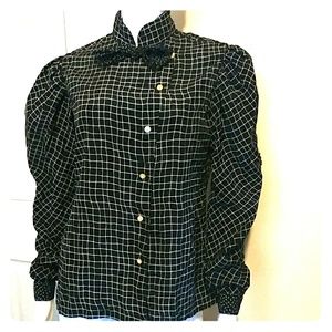 Bethany Vintage bow tie blouse Sz M